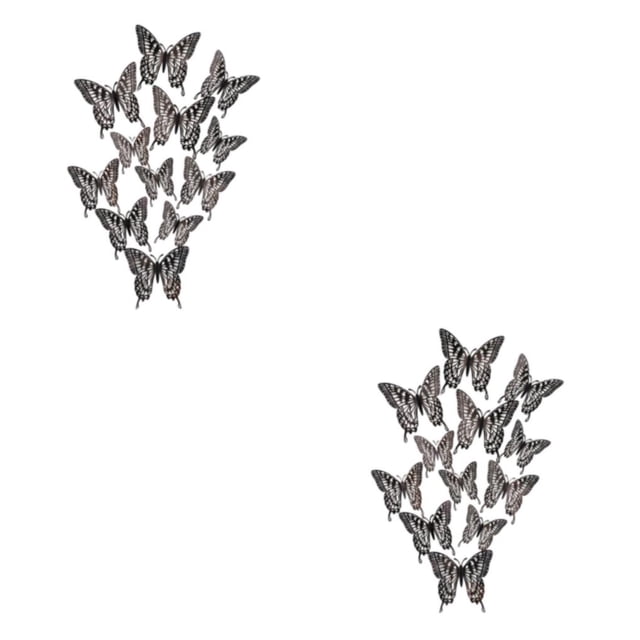 Pegatinas coloridas Advancent decoración del hogar mariposas simuladas LK12 negro 2piezas