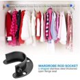 thumbnail image 4 of 2 Pieces Wall Mounted Clothes Rod Bracket, Curtain Rod Holder, Shower Curtain Rod Socket for Clothes Rail, 4 of 5