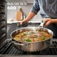 thumbnail image 3 of Saute Pan,7 Quart Saute pan,Stainless Steel Cookware,skillet,12.5 inch Stainless Steel Saute Pans with Lid,Dishwasher and Oven Safe, Works on All Cooktops, 3 of 5