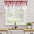thumbnail image 5 of Red Eucalyptus Leaves Kitchen Valances for Windows, Small Valance Curtains Rod Pocket Window Treatments Summer Botanical Weeping Window Valances for Living Room Bathroom Bedroom 54"x18", 5 of 9