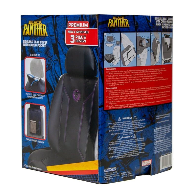 Marvel Black Panther 3 piece Sideless Seat Cover Walmart
