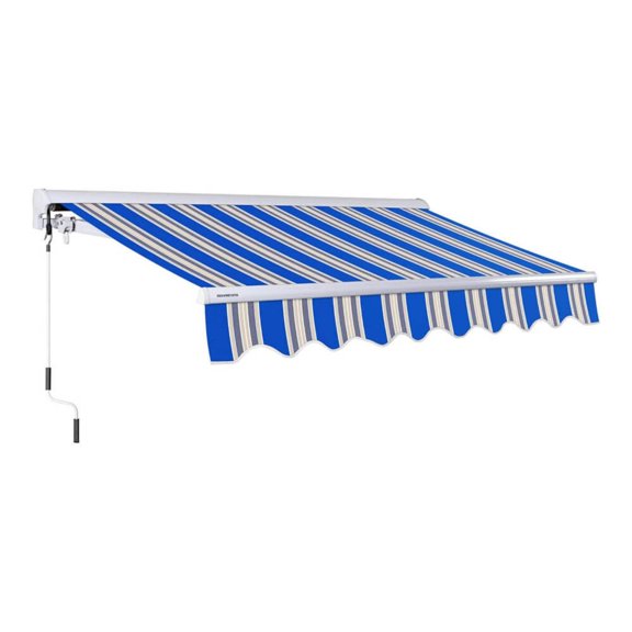 Advaning Luxury Series 12x10 ft. Manual Retractable Sunshade Awning - Ocean Blue