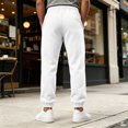thumbnail image 6 of WULMLEO Men's Jogger Pants with Pockets Drawstring Tapered Athletic Sweatpants for Gym Running Casual White M, 6 of 7