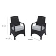 thumbnail image 5 of Benjara BM213309 Wicker Frame Aluminum Chair with Cushion Seat - Brown & Gray - 38 x 24 x 34 in. - Set of 2, 5 of 5