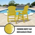 thumbnail image 7 of Tall Adirondack Chairs Set of 2，Outdoor Adirondack Barstools with Double Connecting Tray Patio Stools Weather Resistant for Outdoor Deck Lawn Pool Backyard, Yellow, 7 of 7