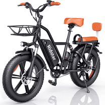 Ridstar 1500W Folding Adult Electric Off-Road E-MTB, 48V 15AH Removable Battery, Full Suspension 7 Speed Fat Tire Beach Off-Road E-Bike UL2849