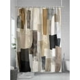 thumbnail image 5 of Fsddascl Modern Black Brown Shower Curtain Set - 54" x 78" Washable Bathtub Curtain with 12 Hooks, Abstract Oil Painting Art Waterproof Fabric Stall Shower Curtains for Bathroom/Bathtub Décor, 5 of 6