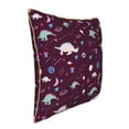 thumbnail image 2 of Haiem Space Dinosaur Print Velvet Soft Solid Decorative Square Throw Pillow Covers Set with Elegant Piping Christmas Cushion Case for Sofa Bedroom Car-20"x20", 2 of 8