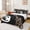 Black Brown C, variant on Feelyou Ribbon Monogrammed Bed Sheets for Girls, Cheetah Leopard Print Full Size Sheets, Black Brown, 4pcs, 1 Flat Sheet, 1 Fitted Sheet and 2 Pillowcases