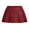 thumbnail image 4 of Tfken Summer Skirts For Women Low Waist Solid Color Mini Pleated Skirts Casual Fashion Daily Wear Female Soft Clothes Red, 4 of 4