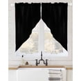 thumbnail image 2 of Black Swag Valances for Windows, Pure Black Rod Pocket Sheer Valances for Large Windows, Swag Toppers Light Filtering for Kitchen Living Room 2 Panels 36''x63'', 2 of 6