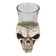 thumbnail image 3 of Set Of 4 Gothic Graveyard Macabre Grinning Evil Skull Shot Glass Holder Figurine, 3 of 9
