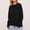 Black, variant on Lilgiuy Women's Round Neck Pullover Sweaters 2023 Fall Winter Solid Color Long Sleeve Slouchy Oversized Knit Jumper Tops for Travel Vacation Holiday