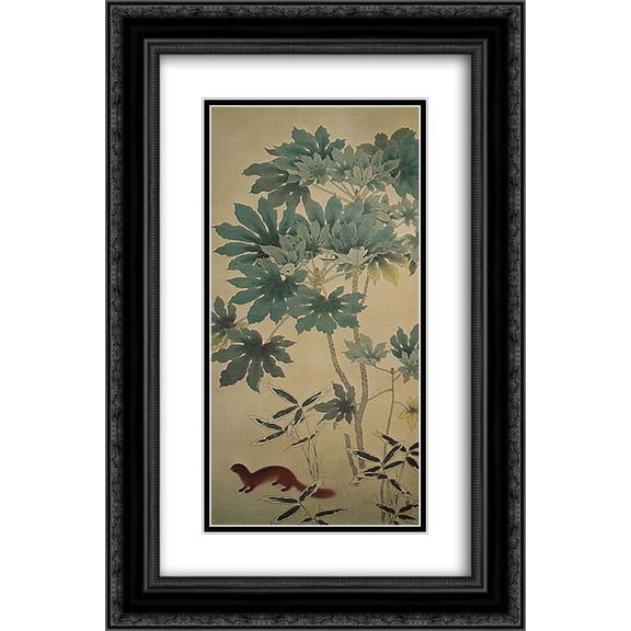 Hishida Shunso 2x Matted 16x24 Black Ornate Framed Art Print 'Squirrel'