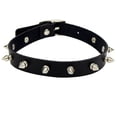 thumbnail image 1 of 2026 Grands Colliers Ras du Cou Gothiques Punk Rock Ronds pour Femmes et Hommes, Collier en Cuir avec Rivet à Pointes, Collier Ras du Cou, Bijou de Déclaration, 1 of 8