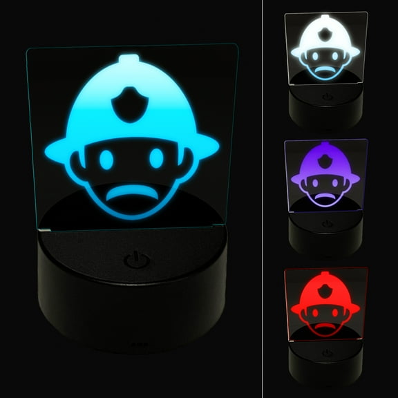 Occupation Firefighter Fire Man Icon LED Night Light Sign 3D Illusion Desk Nightstand Lamp