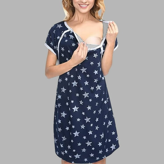 Wancir 4 in 1 Labor/Delivery/Nursing Hospital Gown Maternity/Maternity/Nursing Nightdress, Hospital Bag Must Have