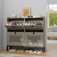 thumbnail image 2 of BeesClover 4 Flip Drawer Shoe Cabinet with Adjustable Shelves, Hidden Shoe Organizer with Large Capacity, Freestanding Wooden Shoe Rack for Entryway, Hallway, Living Room, 2 of 9