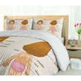 thumbnail image 5 of Ambesonne Science Duvet Cover Set, Cartoon, 2-Calking, Pale Pink Brown Cream, 5 of 7
