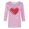 thumbnail image 4 of Avrnliq Womens Pink Valentine's Day Heart Print Top Romantic Cute Holiday Outfit for Date Night Party Galentine's Day,Size S, 4 of 5