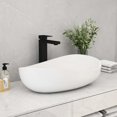 thumbnail image 4 of Weibath Évier Ovale en Pierre Résine pour Salle de Bain, Évier d'Art Moderne, Blanc Mat avec Drain Escamotable (Blanc Mat), 4 of 4