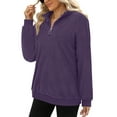 thumbnail image 3 of MOSHU Polar Fleece Sweatshirts for Women Quarter Zip Long Sleeve Tops Pullover Womens Sweatshirts, 3 of 9