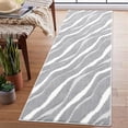 thumbnail image 5 of Haperlare Modern Runner Rug 2 x 8 Geometric Plush Rug Contemporary Shag Hallway Runner Rug Fuzzy Carpet Runner Non-Slip Non-Shedding Mat, Pale Gray, 5 of 5