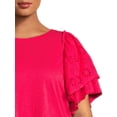 thumbnail image 4 of Terra & Sky Women's Plus Size Eyelet Flutter Sleeve Top, 4 of 5