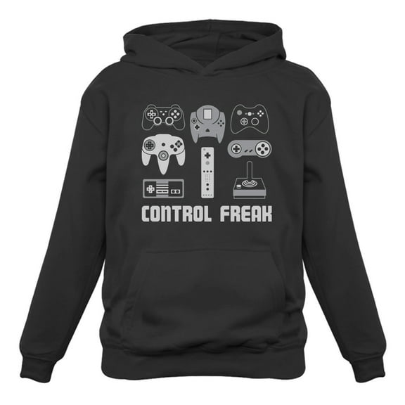 Tstars Men's Video Game Hoodie - Control Freak Gamer Shirt - Cool and Humorous Geeky Gift - Ideal Birthday Present for Gaming Dad, Husband, or Son - Unique Nerdy Gaming Apparel