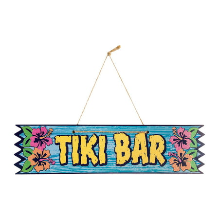 Tiki Bar Hanging Plaque Luau Party Wooden Sign Hawaiian Party Decor