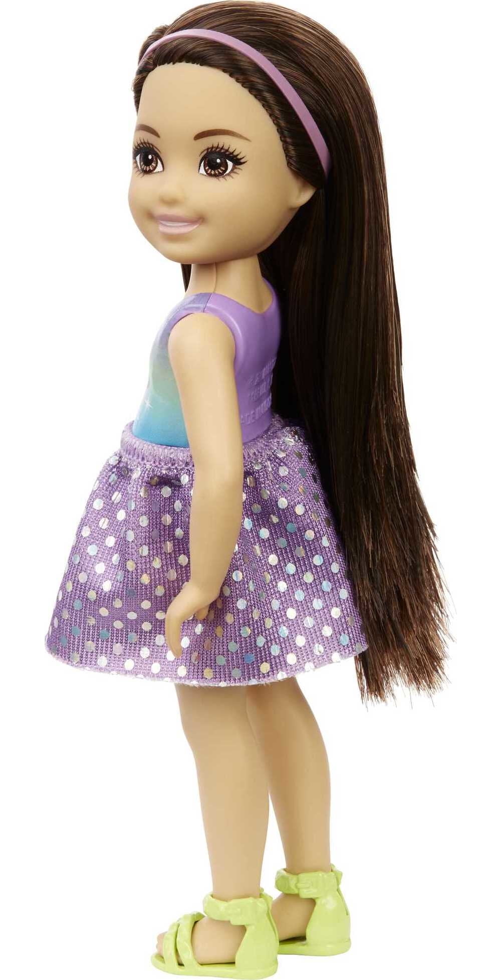Barbie Chelsea Small Doll with Long Black Hair Brown Eyes in Removable Dress Shoes Walmart