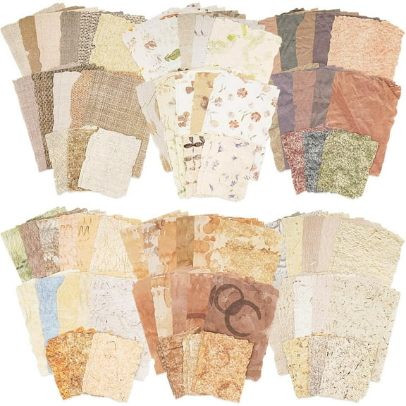 168 Sheets Embossed Scrapbook Paper - Dual Size Textured Paper Set for Scrapbooking, Journaling, Collage Supplies (2.5x3 & 3.5x5 Inch)