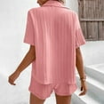 thumbnail image 7 of Kaemgyyd Woemns Summer Outfits 2 Piece Lounge Sets Loose Short Sleeve Button down Shirt and Shorts Loungewear with Pockets, 7 of 7