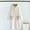 White, variant on Women's Teddy Bear Hooded Robe Plush Fleece Bathrobe with Pocket, Cozy Button Front Loungewear for Fall Winter, Green