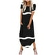 thumbnail image 1 of Vestidos de Verano de Mujer Casual Cuello Redondo Bolsillos de Manga Corta Impresión Vestido Largo, Vestido Ligero de Poliéster para Diario, Fiesta Y Primavera, 1 of 6