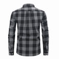 thumbnail image 4 of LYSMORA Men's Plaid Flannel Button Down Shirt Long Sleeve Lapel Collar Casual Button Up Shirt with Chest Pocket Regular Fit for Work Travel Daily Outdoor, 4 of 5