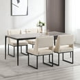 thumbnail image 2 of Zesthouse 18.3" Modern Dining Chairs Set of 4, Linen Fabric Dining Room Chairs with High Back and Metal Legs, Armless Upholstered Side Chair for Dining Room Kitchen, Beige, 2 of 9