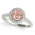 thumbnail image 2 of Aonejewelry 1.40 Ct. Halo Morganite and Diamond Bridal Set In 14k White Gold, 2 of 2