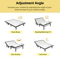 thumbnail image 3 of Miekor Furniture Ergonomic Queen Size Adjustable Bed, Zero Gravity Base For Stress Management W/Head And Foot Incline, Wireless Remote Control, Massage, Under-Bed Nightlight, And Usb Ports 89573, 3 of 6