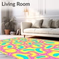 thumbnail image 2 of ODIKA 4x6 Machine Washable Non-Slip Area Rug, Interactive Learning Featuring Letters Roads and Cute Creatures High Traffic Rug with Pad, Pink, 693108, 2 of 8
