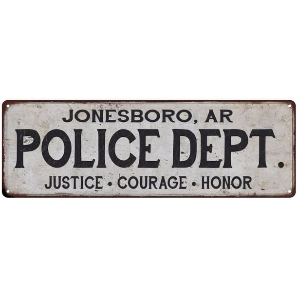 JONESBORO, AR POLICE DEPT. Home Decor Metal Sign Gift 8x24 108240012459