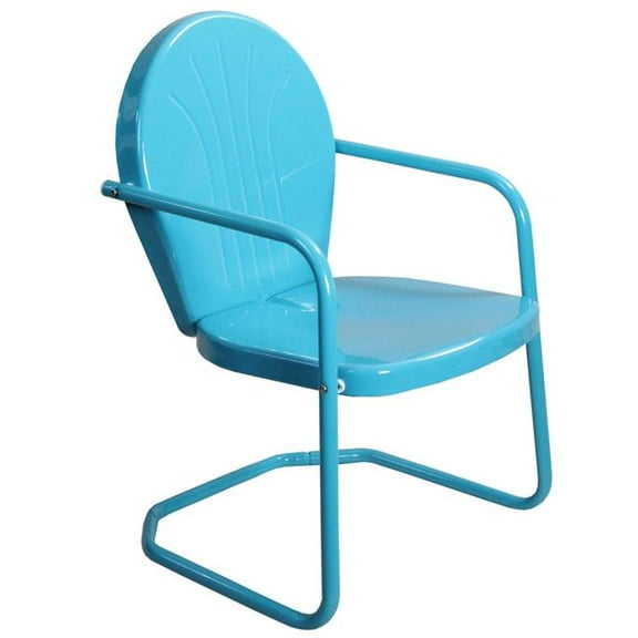 34 in. Outdoor Retro Tulip Armchair, Turquoise Blue