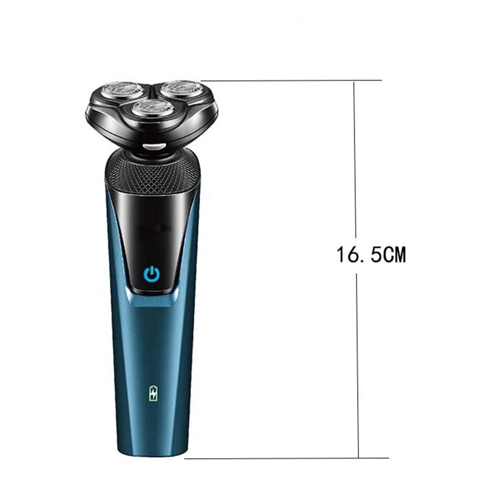 3 in 1 Men's Professional Multi-function Cheek Beard Trimmer Men Nose Hair Cutting Barber Shaver Machine USB Rechargeable, Blue
