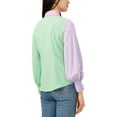 thumbnail image 2 of Riley Rae Womens Colorblocked Tie Neck Button-Down Top Azalea Pink2XS, 2 of 2