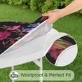 thumbnail image 5 of Tablecloth Botanical Garden Print Floral Watercolor Pattern Waterproof Round Cover with Elastic Edges and Backing, 5 of 7