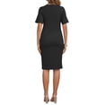 thumbnail image 3 of INSPIRE CHIC Women's Work Maternity Dresses Semi Formal Short Sleeves V-Neck Front Pleated Office Pregnancy Business Dress M Black, 3 of 6