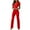 Red, variant on Riforla Ladies Button V-Neck Sleeveless Solid Color Jumpsuit Professional Wear Women Jumpsuits for Women Black XL