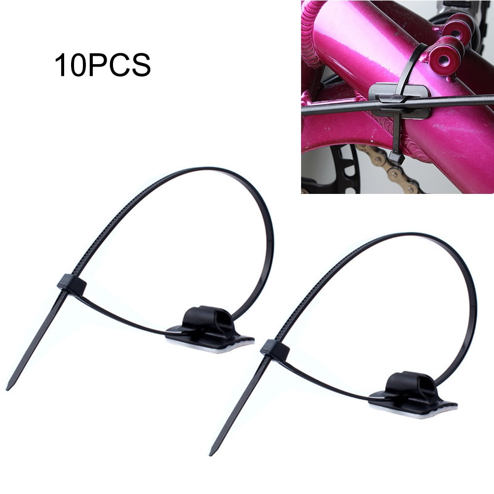 10PCS Reusable Cable Ties,Bike Pipe Base Clip tubing fixed Bicycle Tube