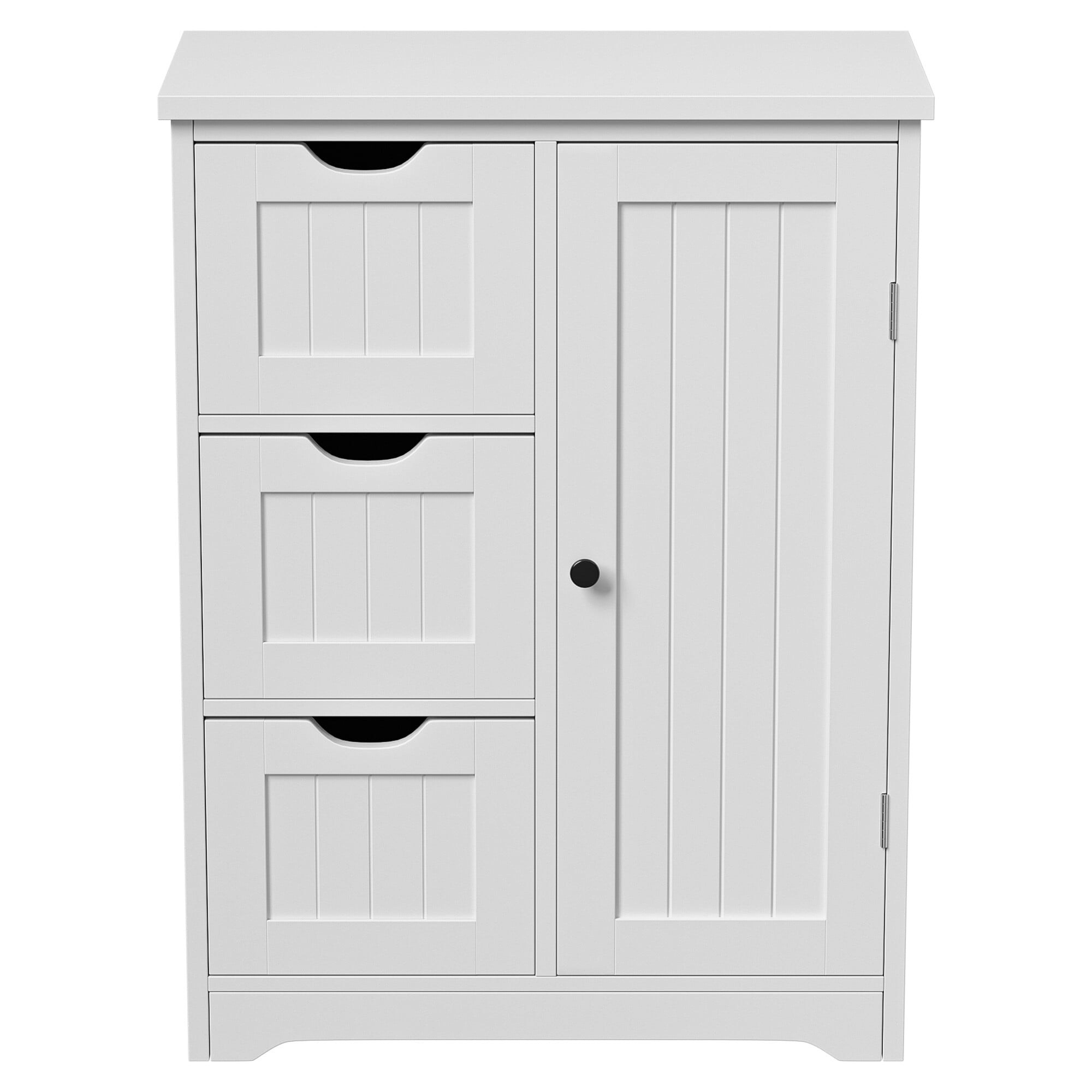 ZENSTYLE Bathroom Cabinet 3 Drawers Storage Organizer Floor Cupboard Home Decor White