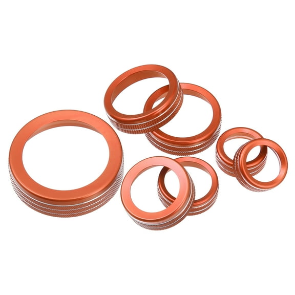 Unique Bargains 7 Pcs AC Headlight Radio 4WD Wheel Drive Switch Knob Cover Fit for Ford Bronco Sport 2021 2022 Orange